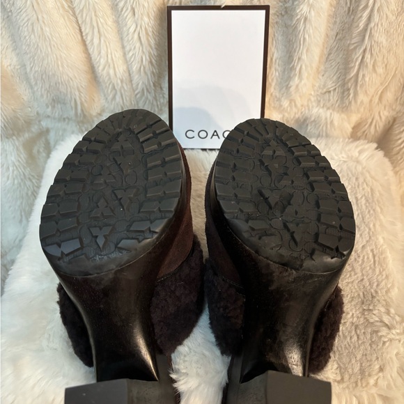 Coach dark brown Idyle clogs with fleece trim size 6.5 - Picture 6 of 7